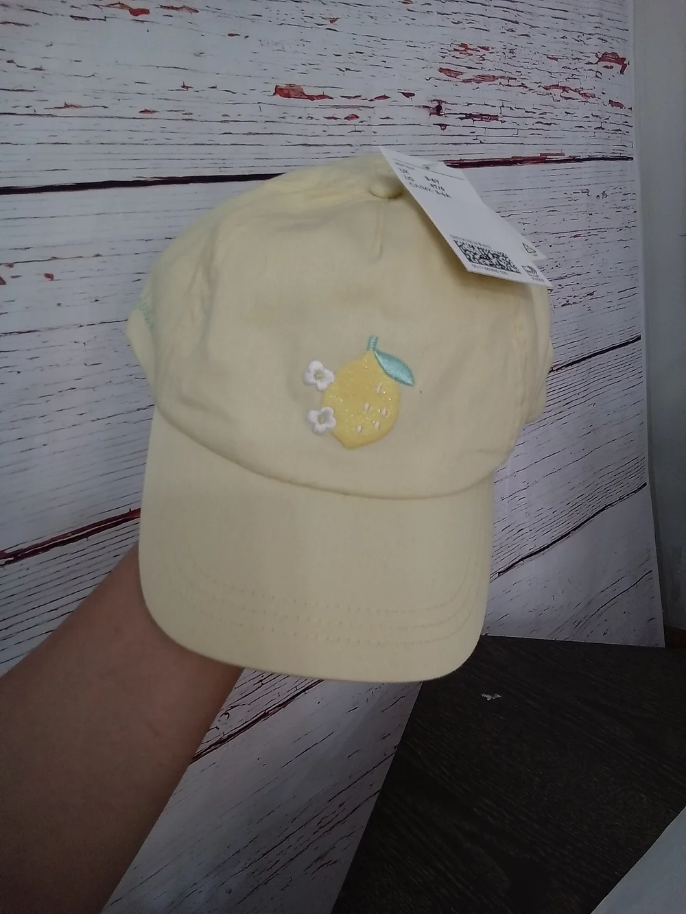 NWT H&M Kids Lemon Embroidered Baseball Cap Yellow 3-6Y